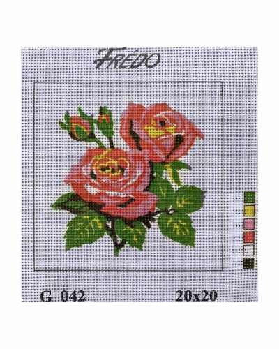 Vyšívací sada 20x20 cm, vzor G042 - květiny