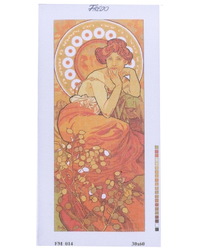 Vyšívací příze 30x60, žena a květiny