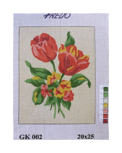 Vyšívací sada 20x25 cm, vzor GK-002 - tulipány