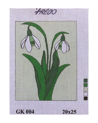 Vyšívací sada 20x25 cm, vzor GK-004 - sněženky
