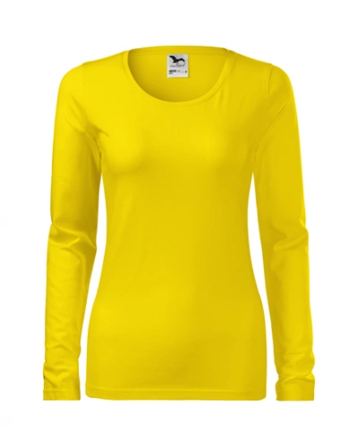 Dámské tričko SLIM, dlouhý rukáv - žluté