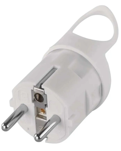 Vidlice přímá pro prodlužovací kabel, bílá EMOP0038.jpg