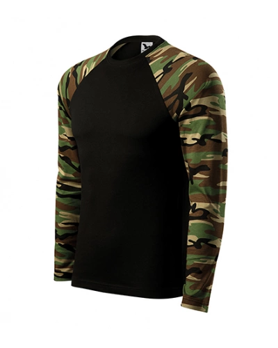 Unisexové tričko CAMOUFLAGE LS - camouflage brown