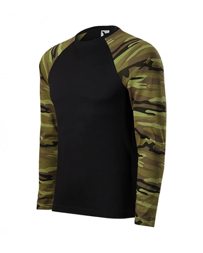 Unisexové tričko CAMOUFLAGE LS - camouflage green