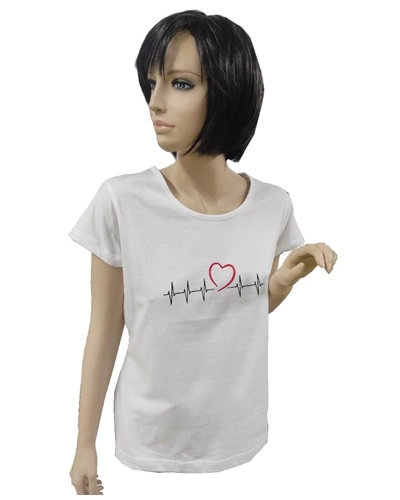 Dámské tričko PURE bílé s logem srdce a grafu