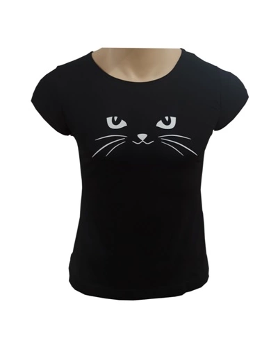 Tričko dámské Pure 122 - XS-XXL - černá + LOGO Kočka oči