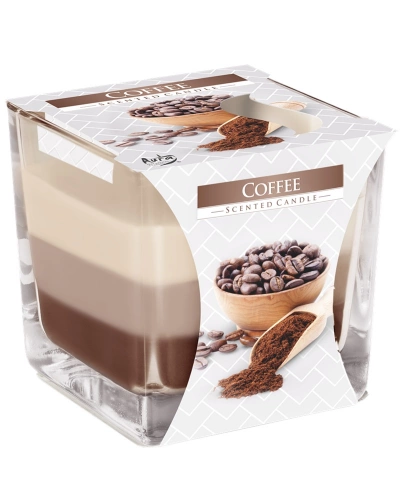 Svíce vonná tříbarevná ve skle, 170g, coffee.jpg