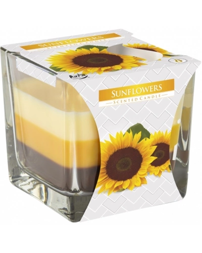 Svíce vonná tříbarevná ve skle, 170g, slunečnice.jpg