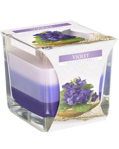 Svíce vonná tříbarevná ve skle, 170g, violet - fialka.jpg