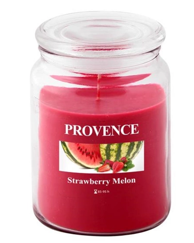 Svíce vonná ve skle s víčkem, Jahoda + meloun, 510 g.jpg