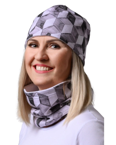 Nákrčník s fleesem 0743, úplet, 3D černé