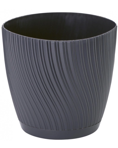 Květináč MIKA ECO s podmiskou plastový d17x15cm antracit.jpg