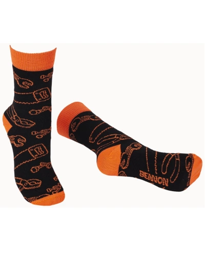 Ponožky BENNONKY TOOL SOCKS, Black-Orange.jpg