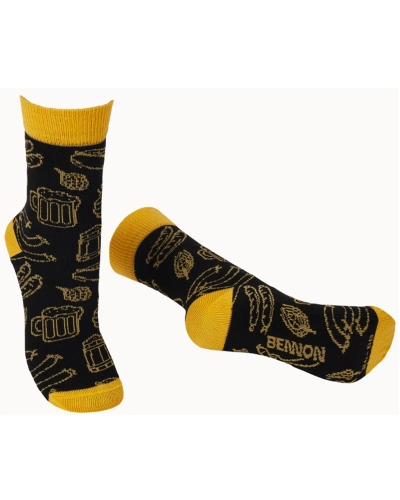 Ponožky BENNONKY BEER SOCKS, Black-Yellow.jpg