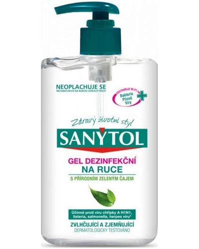 Sanytol, dezinfekční gel na ruce, Zeleným čaj, 250 ml