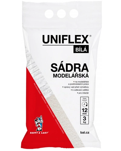 Uniflex sádra bílá modelářská, 3 kg