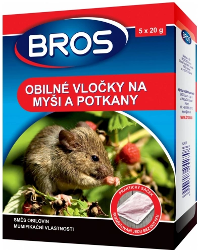 Bros obil. vločky na myši, krysy a potkany 5x20g