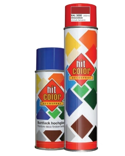 Hitcolor dekorační sprej RAL3000 ohnivě červená