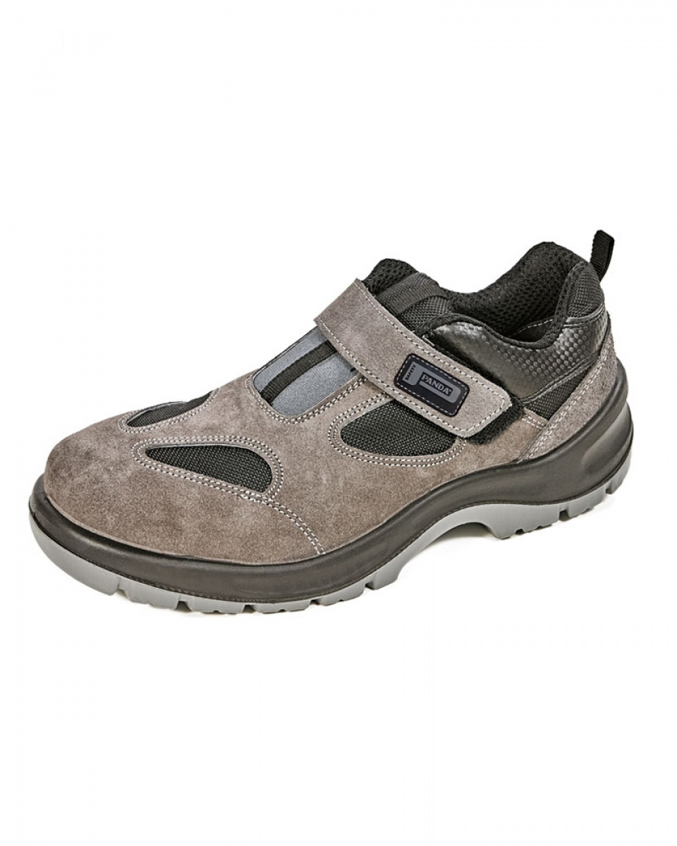 Levně # Obuv bezpečnostní sandál PANDA AUGE, S1P NON METALLIC, kůže, šedá
