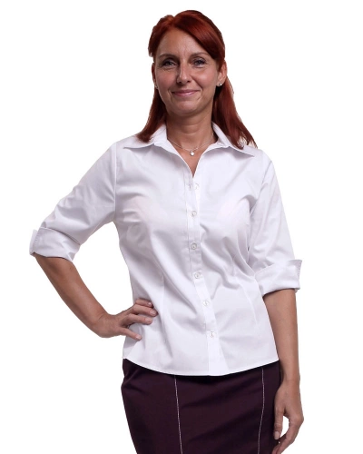 Dámská pracovní košilová halena LAURA, bílá