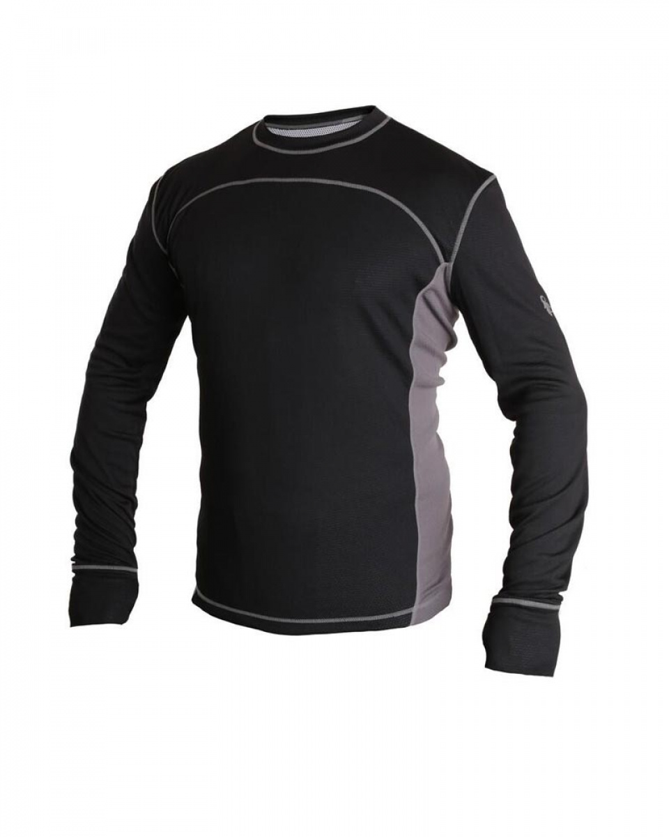 Levně Pánské funkční tričko COOLDRY, dlouhý rukáv, černo-šedé
