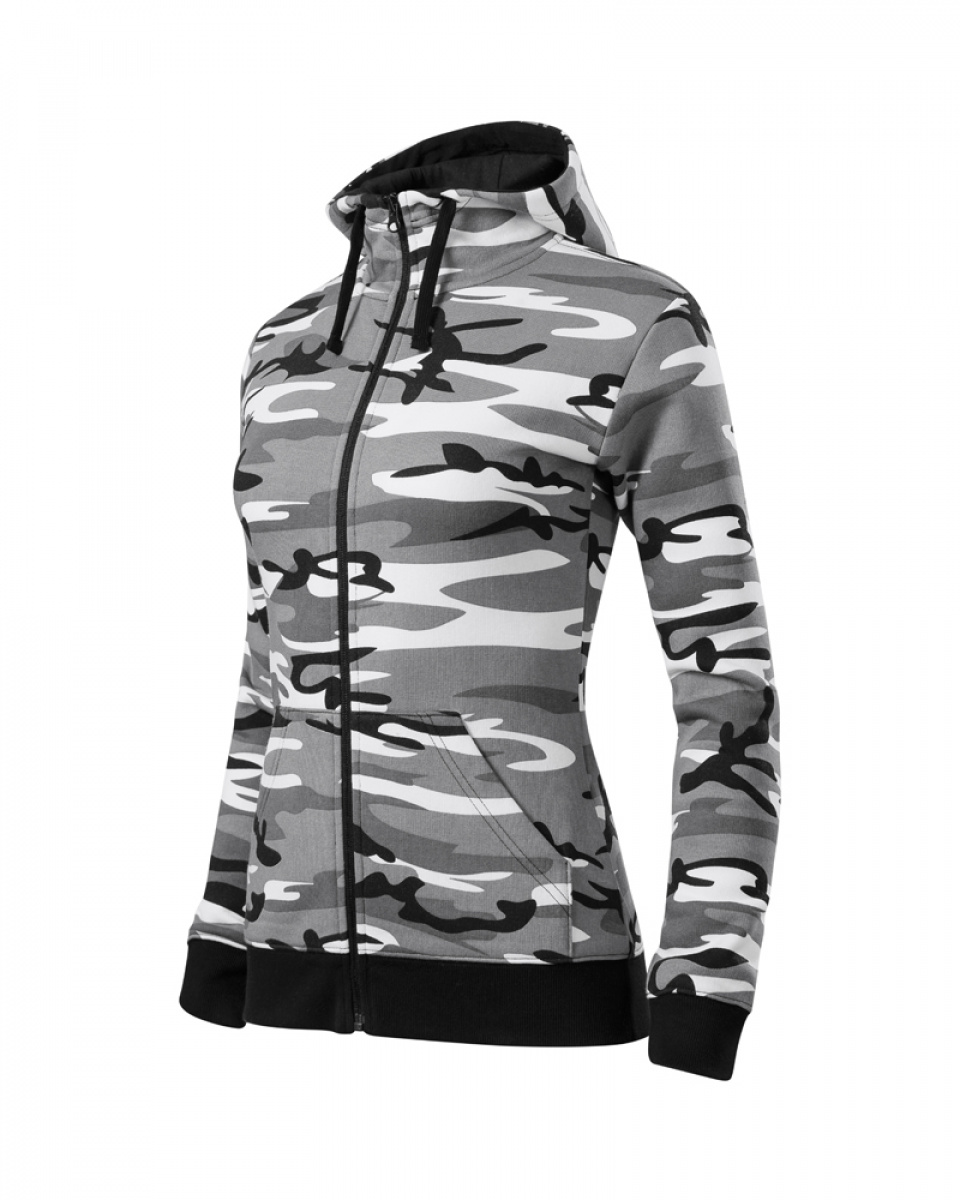 Mikina dámská Camo Zipper - S-XXL - camouflage gray