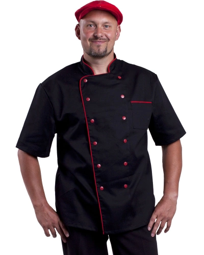 Pánský kuchařský rondon, dvouřadý, černý