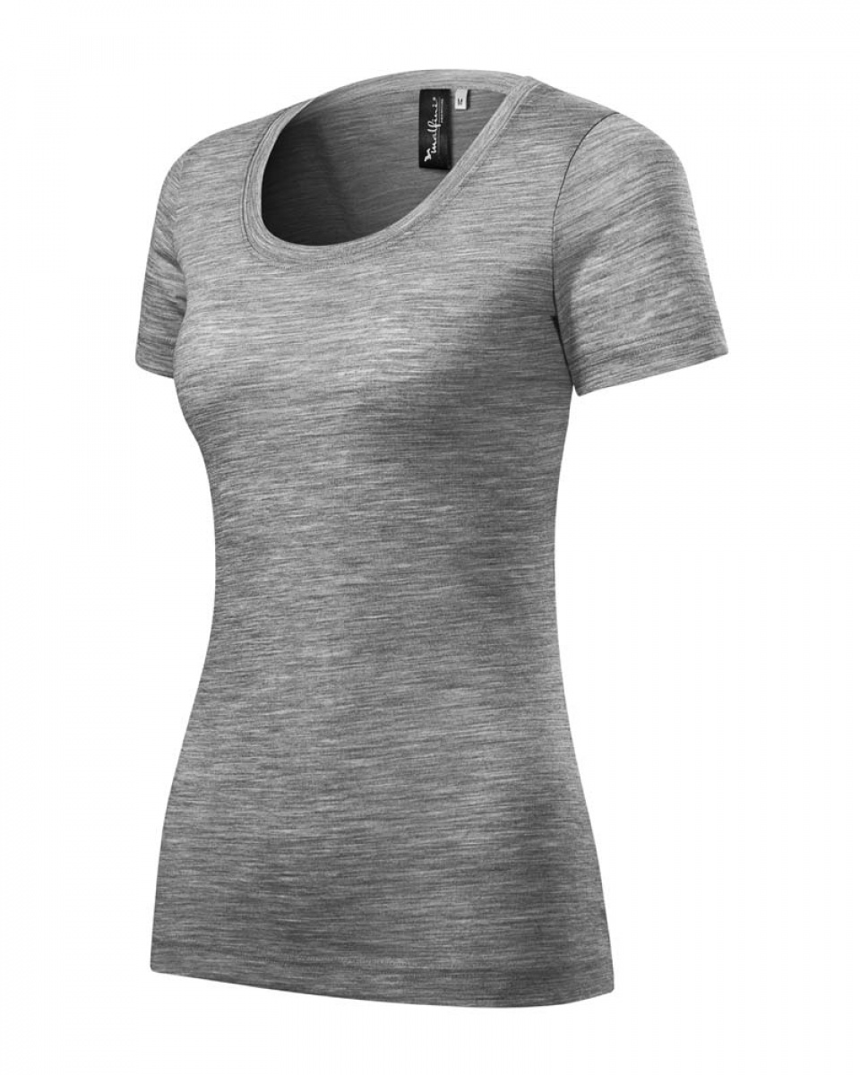 Levně Dámské tričko MERINO RISE 158 - XS-XXL - tmavě šedý melír