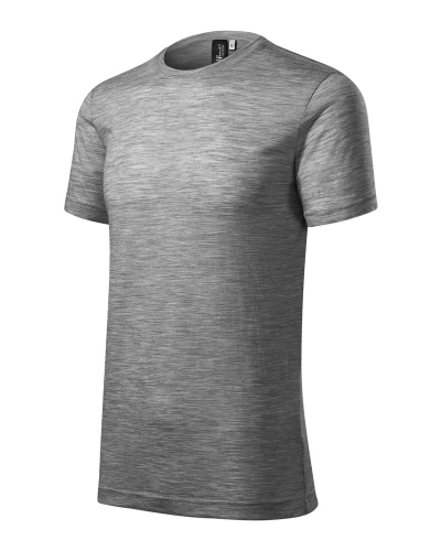 Pánské triko MERINO RISE - tmavě šedý melír