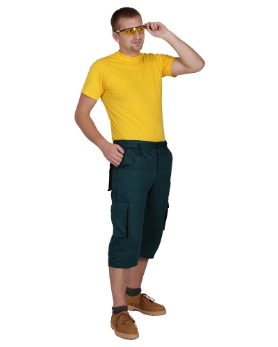 Pánské pracovní 3/4 kalhoty - tmavě zelené