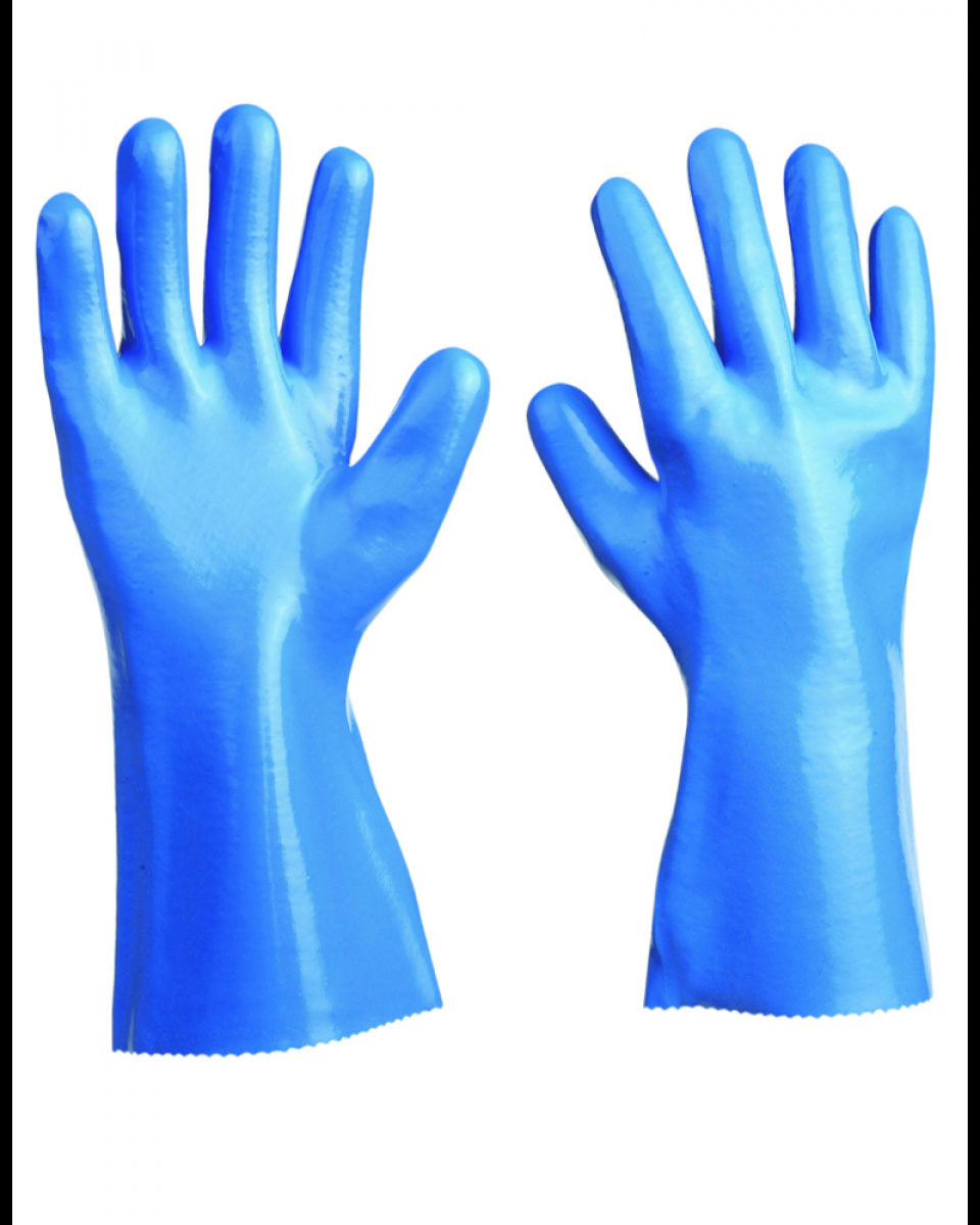Levně ESHOP - Rukavice pracovní chemické UNIVERSAL, 35 cm, modré