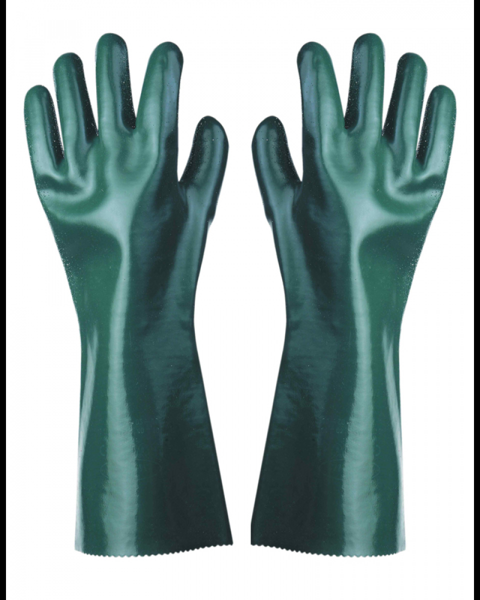 Levně ESHOP - Rukavice pracovní chemické UNIVERSAL, hladké, 40 cm, zelené