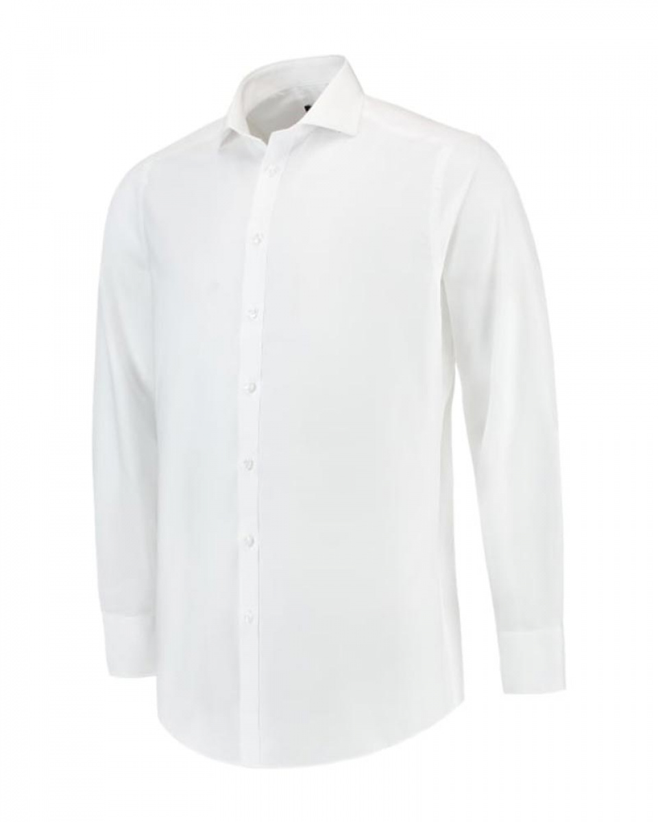 Levně Pánská košile FITTED STRECH SHIRT T23 - bílá