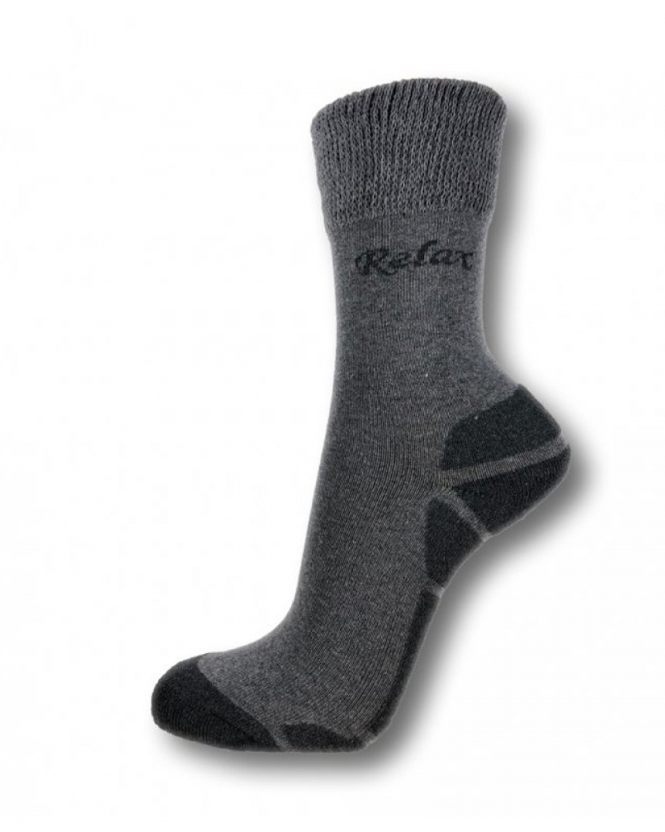 Levně Ponožky RELAX, celoroční, bavlněné, šedé