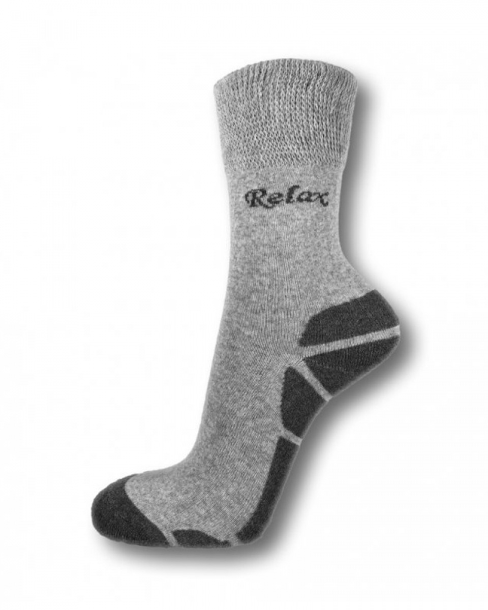 Levně Ponožky RELAX, celoroční, bavlněné, světle šedé