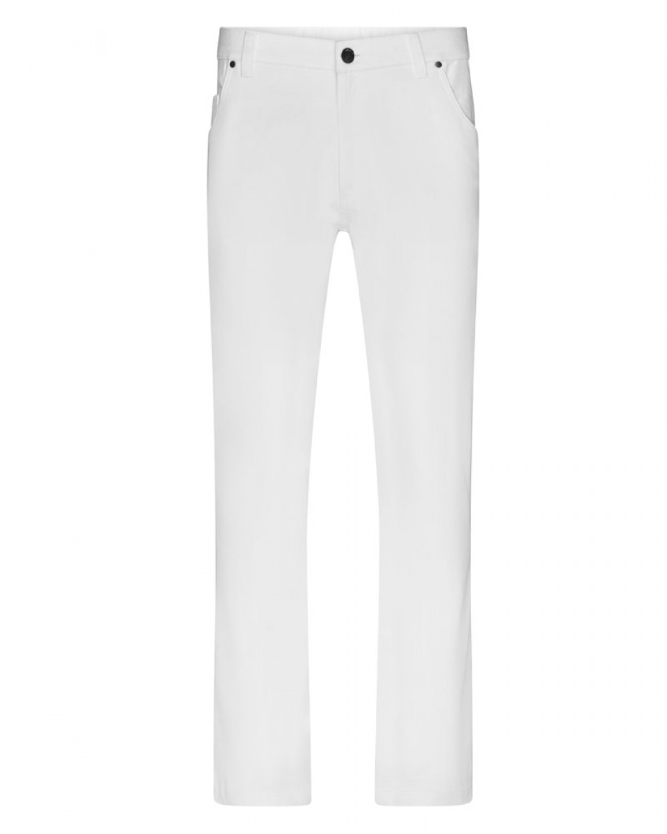 Levně Pánské kalhoty JN3002 - Mens 5-Pocket-Stretch-Pants - bílé