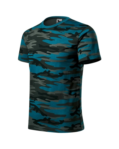 Unisexové tričko CAMOUFLAGE - Camouflage petrol