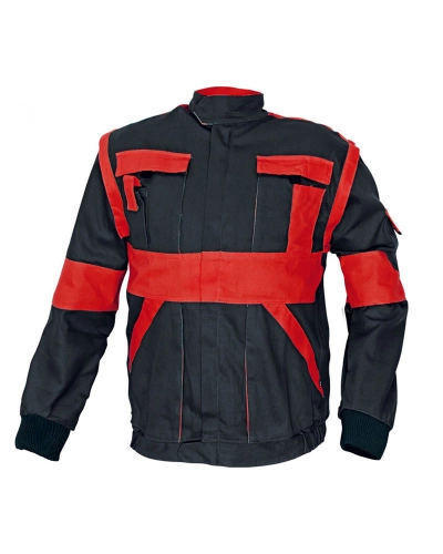 Pánská bunda MAX 2v1, černo-červená, prodloužená