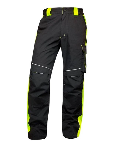 Pracovní montérkové kalhoty NEON - černo - žluté
