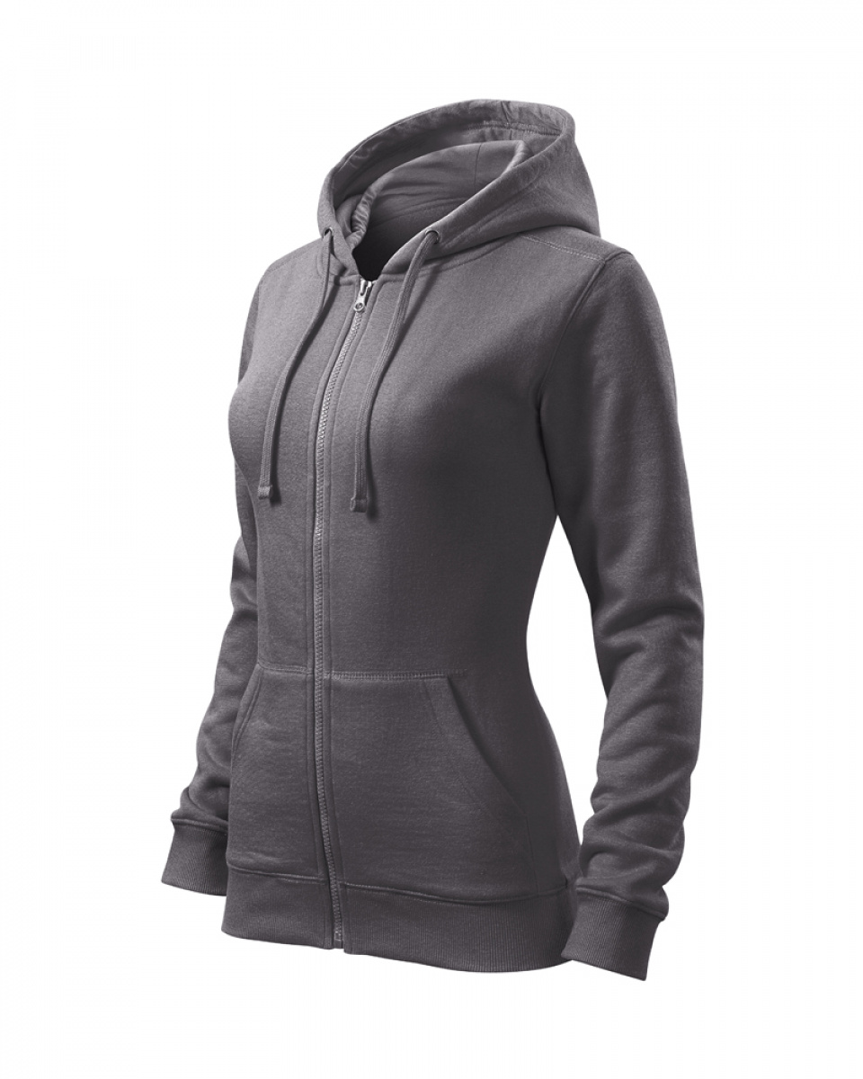 Mikina dámská Trendy Zipper 411 - XS-XXL - ocelově šedá