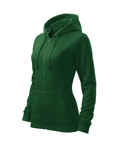 Dámská mikina TRENDY ZIPPER - lahvově zelená