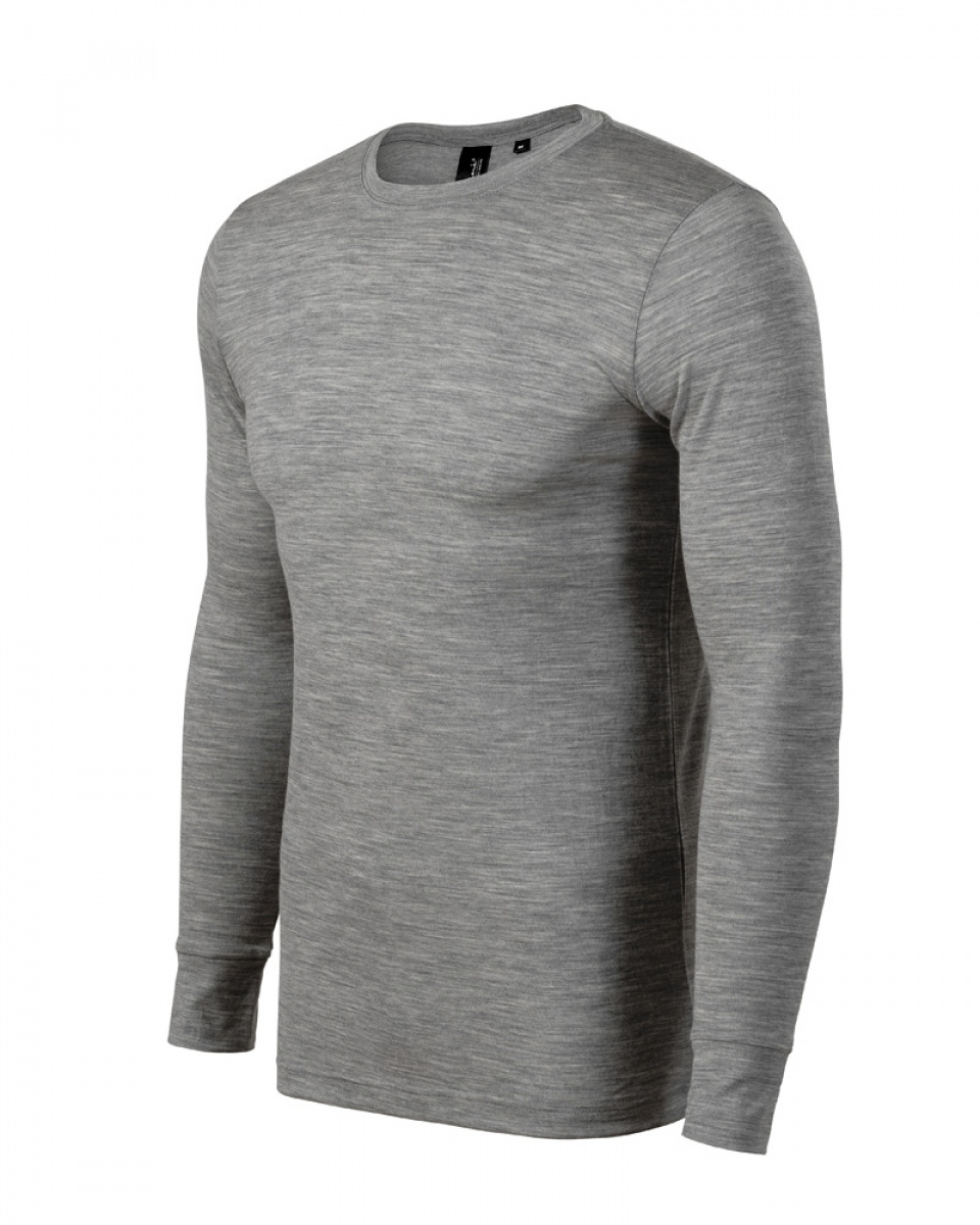 Levně ESHOP - Triko MERINO RISE LS, pánské, S-XXL, tmavě šedý melír