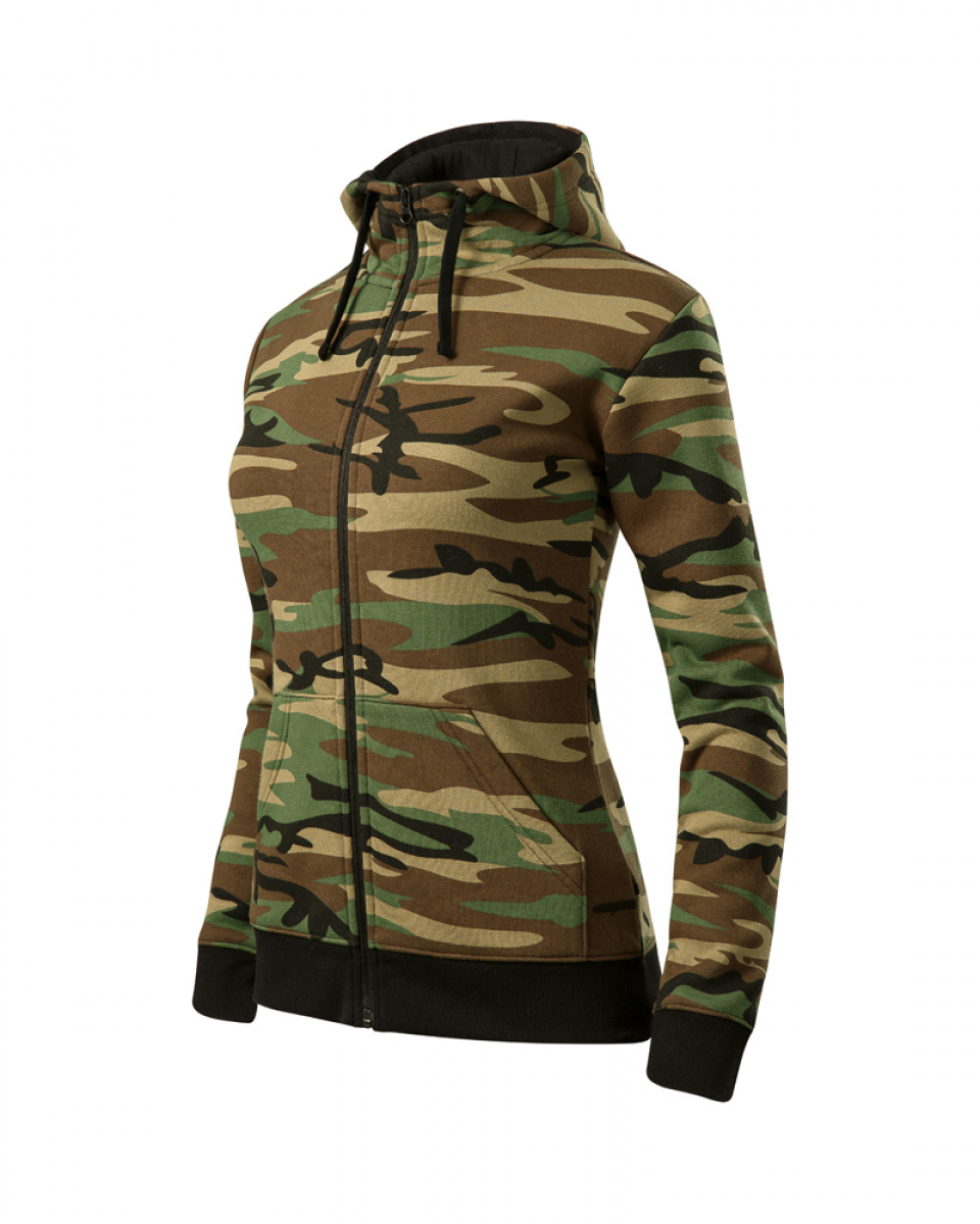 Mikina dámská Camo Zipper - S-XXL - camouflage green