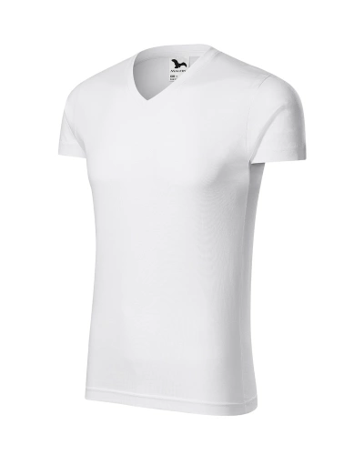 Pánské tričko SLIM FIT V-NECK - bílá