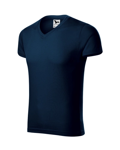 Tričko Slim Fit V-neck pánské - námořní modrá