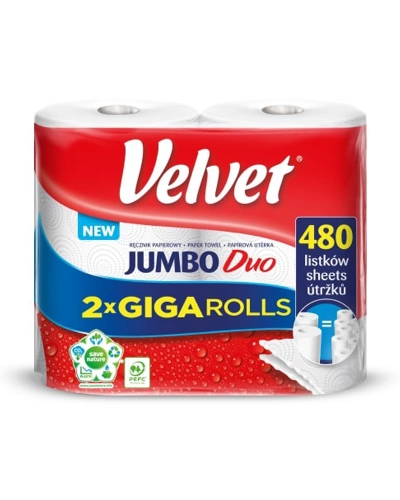 Utěrky papírové v roli Velvet - Jumbo Duo / 2 ks