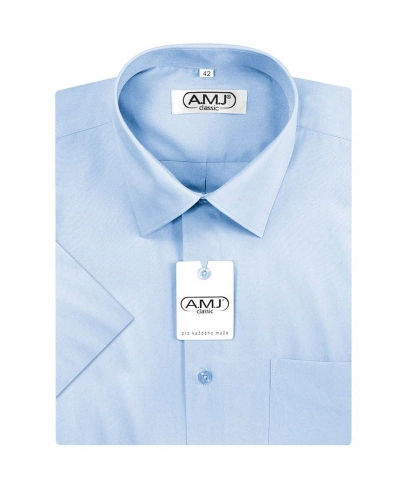 Pánská košile AMJ CLASSIC, krátký rukáv, azurová