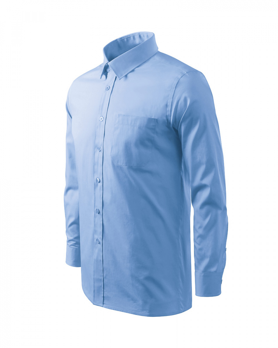 Levně ESHOP - Košile pánská Shirt Long Sleeve 209 - nebesky modrá
