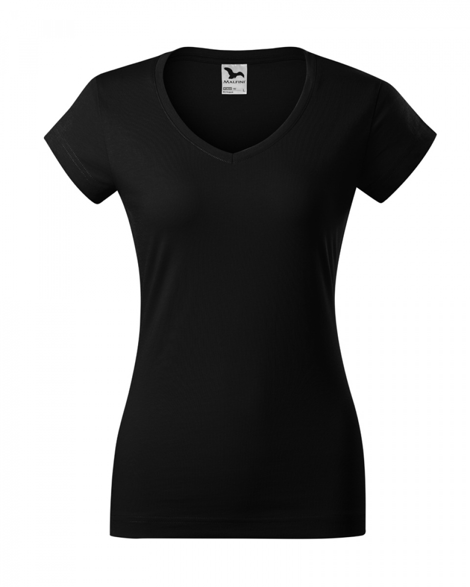 Triko dámské FIT V-NECK 162 - XS-XXL - černá - thumb (1)